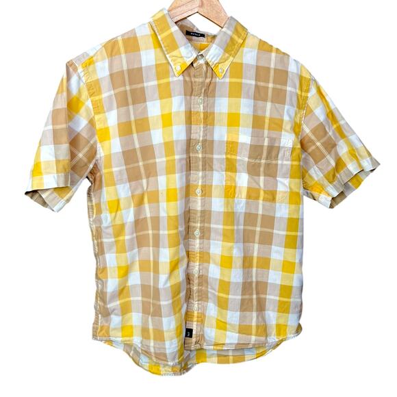 Men's Y2K Abercrombie & Fitch Plaid Short Sleeve Button-Up Muscle - M - Picture 1 of 5